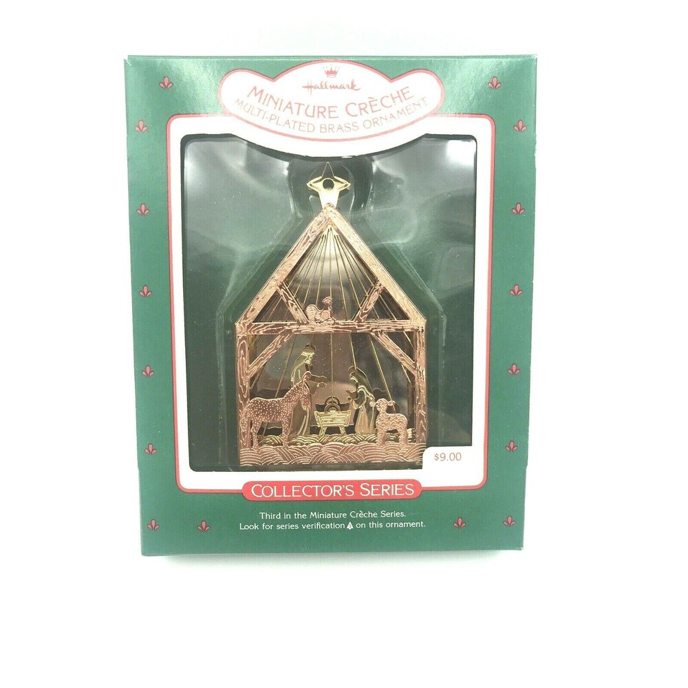 Hallmark Miniature Creche Third in Series Multi Plated Brass 1987 New in Box